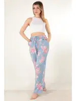 Miorre Çiçek Desenli Kadın Pijama Altı - 001-015120 Mavi görsel 4