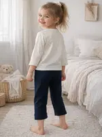 Miorre Kız Çocuk Pijama Takımı - 001-038034 Ekru-Lacivert detay görünüm