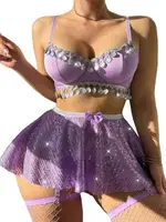 Mor Pullu Fantezi Kostüm Ruselin 2269 Mor görsel 6