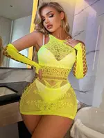 Neon Renk Eldivenli Vücut Çoarbı Ruselin