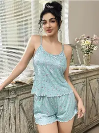 NightLight Yeşil Şort Pijama Takım Nightlight 3775