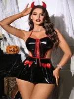 Parlak Seksi Devil Kostüm Jesica Bella JB-15038 detay görünüm