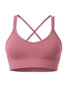 Anı Pedli İnce Askılı Sırtı Çapraz Çift Askılı Spor Crop Büstiyer Toparlayıcı Destek