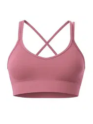 Anı Pedli İnce Askılı Sırtı Çapraz Çift Askılı Spor Crop Büstiyer Toparlayıcı Destek