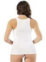 Penye Kaşkorse Kare Yaka Bayan Atlet 6'lı Kota 6476 Beyaz görsel 4