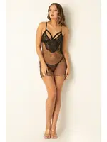 Göğüs Detaylı Transparan Gecelik Phevos 012-001223 Siyah detay görünüm