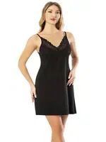 Polyviskon Modelli Gecelik Kota 6217 Siyah farklı açı