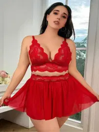 Real Passione Siyah Büyük Beden Dantel Siyah Etekli Fantazi Sütyen Takım Real Passione 75007