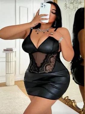 Real Passione Siyah Lame Dantel Tül Detaylı BÜyük Beden Fantezi Geceilk Real Passione 40027 - Alternatif Görünüm