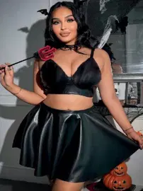 Real Passione Siyah Sütyen Lame Etekli Büyük Beden Fantezi Kostüm Real Passione 40024