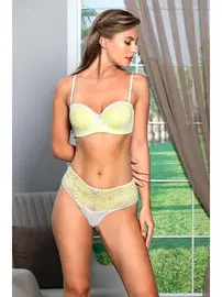 Gallipoli Straplez, Desteksiz Lotus Sütyen Ve Boxer Takim Sari Gallipoli 32003