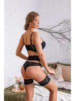 Straplez Sütyen, Jartiyer Ve String Takim Siyah Gallipoli 32182 Siyah görsel 4