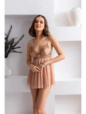 Gallipoli Transparan Babydoll Ve String Takim Cappucino Gallipoli 31932 - Alternatif Görünüm