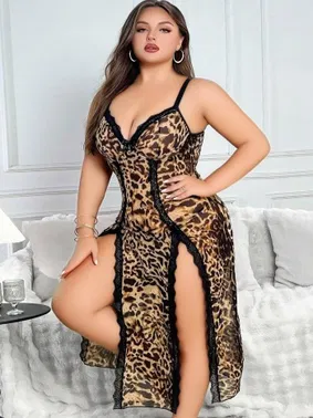 Lily Bianca Uzun Çift Yırtmaçlı Seksi Gecelik Takım Lily Bianca LB-279 - Alternatif Görünüm