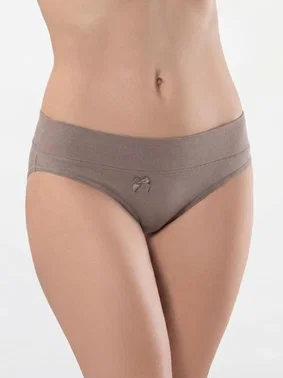 Türen Vizon Beli Lastikli Likrali 2li Pamuklu Bikini Külot Türen 955/Vizon - Alternatif Görünüm