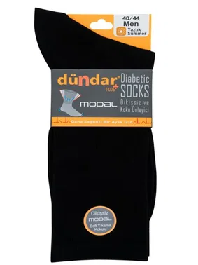 Dündar Çorap Yazlık 12'li Erkek Modal Diyabetik Çorap 40-44 Dündar 6951