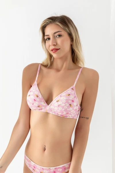 Pamuklu Desenli, Üçgen Sütyen Pembe Gallipoli 1961