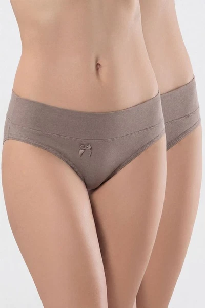 Vizon Beli Lastikli Likrali 2li Pamuklu Bikini Külot Türen 955/Vizon